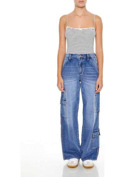 Çizgili Pointelle Bodysuit