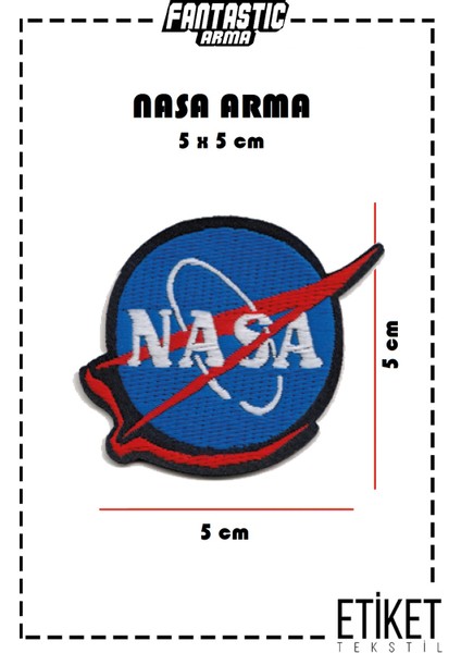 10'lu Paket Ütü ile Yapışan Dokuma Arma Patch Yama Nasa Modeli