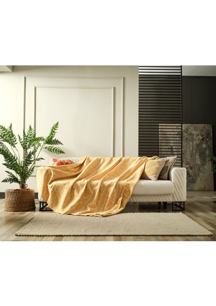 Yumuşak ve hafif tek kişilik pamuklu sarı battaniye 150x200cm fiyatları
