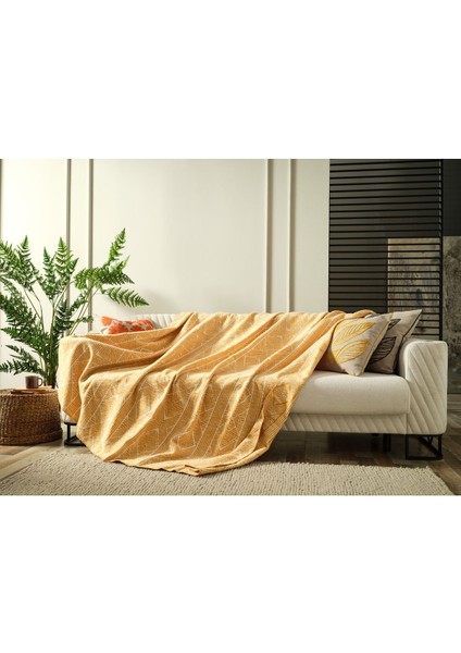 Yumuşak ve hafif tek kişilik pamuklu sarı battaniye 150x200cm modelleri