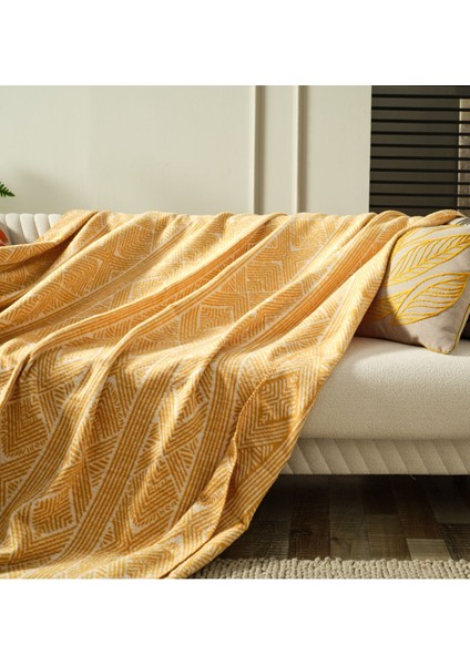 Yumuşak ve hafif tek kişilik pamuklu sarı battaniye 150x200cm fırsatları