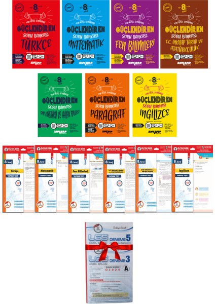 8. Sınıf LGS Güçlendiren Soru Bankası ve Özdebir Yaprak Test Full Set 13 Kitap (Hediyeli)