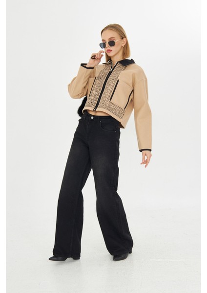 Önü Nakışlı Kısa Kaşe Gömlek modelleri