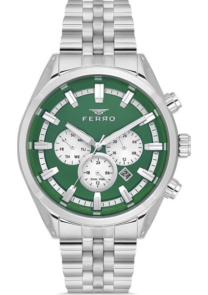 Quartz Çelik Gri Yeşil Kadran 41 mm Erkek Kol Saati
