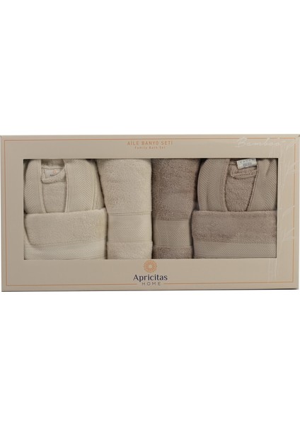 Ap Bambu Bornozlu Aıle Setı Ekru-Vızon - Aıle Setı modelleri