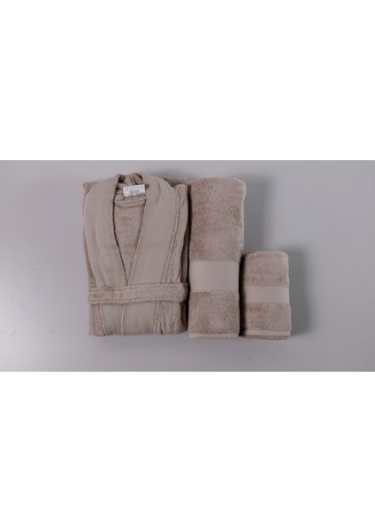 Ap Bambu Bornozlu Aıle Setı Ekru-Vızon - Aıle Setı fırsatları