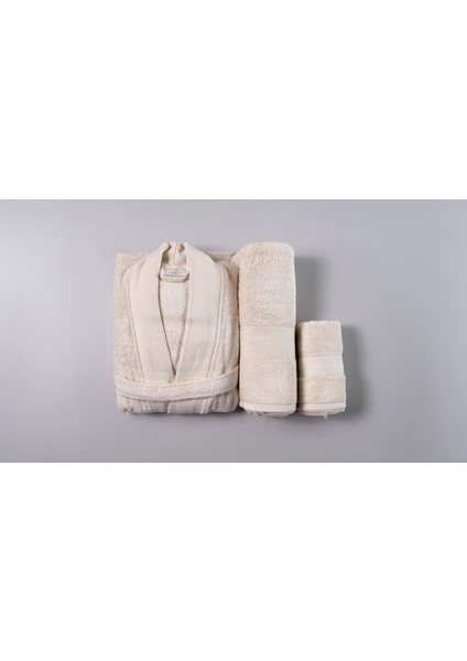 Ap Bambu Bornozlu Aıle Setı Ekru-Vızon - Aıle Setı indirimleri