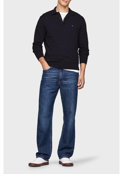 Pamuk ve Kaşmir Karışımlı Düğmeli Polo Yaka Kazak Erkek Kazak MW0MW36519 Dw5 modelleri