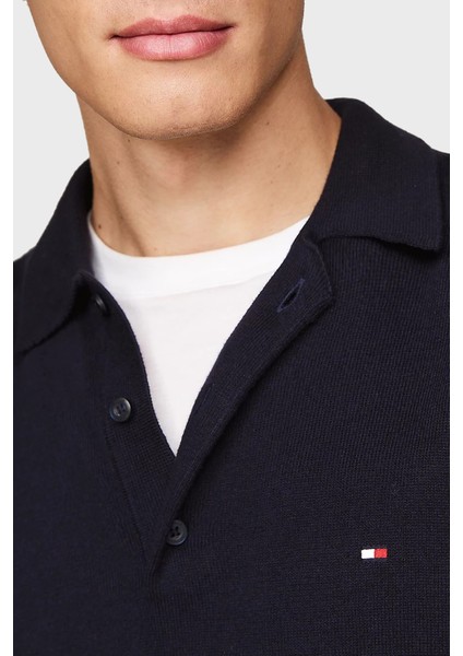 Pamuk ve Kaşmir Karışımlı Düğmeli Polo Yaka Kazak Erkek Kazak MW0MW36519 Dw5 fırsatları