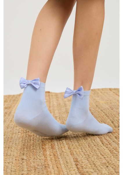 Kadın Fiyonklu Modal Soket Çorap Mavi
