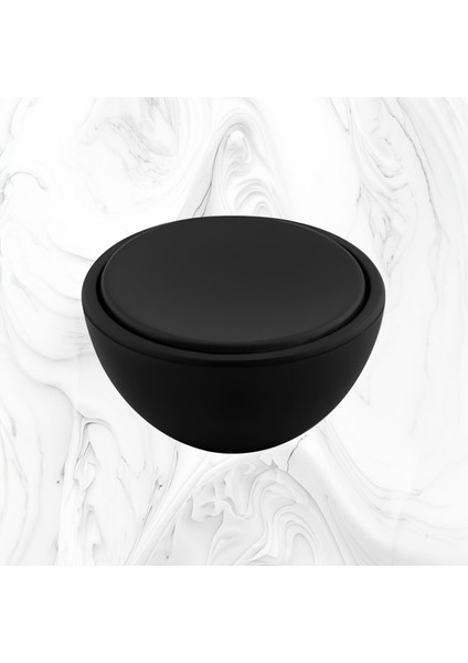 Polimer Düğme Kulp İçbükey - Mat Siyah - Dolap Mobilya Mutfak Dolabı Çekmece Kulbu