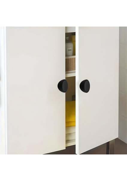 Polimer Düğme Kulp İçbükey - Mat Siyah - Dolap Mobilya Mutfak Dolabı Çekmece Kulbu fırsatları