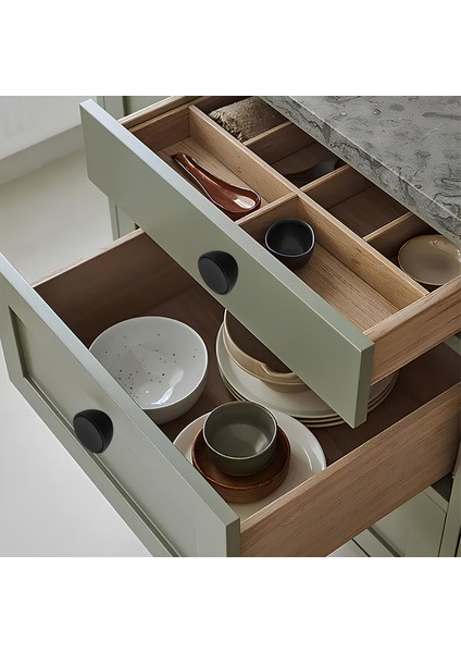 Polimer Düğme Kulp İçbükey - Mat Siyah - Dolap Mobilya Mutfak Dolabı Çekmece Kulbu indirimleri