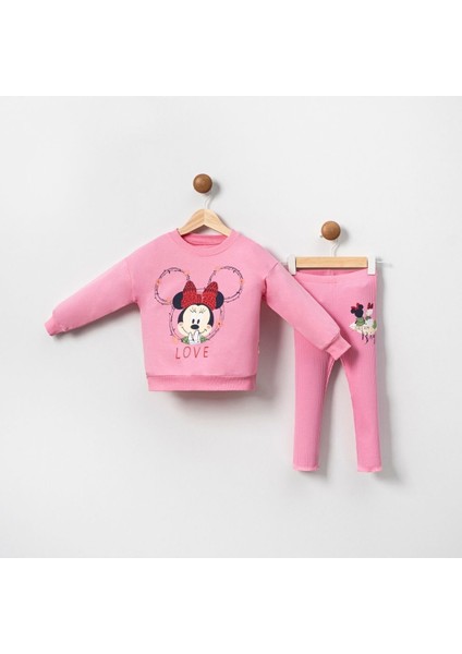 Kız Çocuk Minnie Baskılı 2'li Takım
