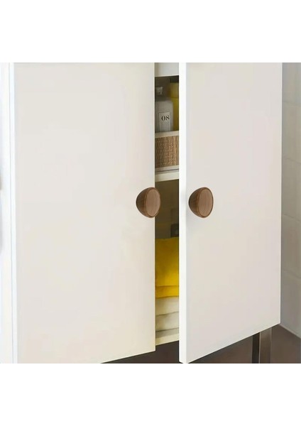 Polimer Düğme Kulp Dışbükey - Ceviz - Dolap Mobilya Mutfak Dolabı Çekmece Kulbu indirimleri