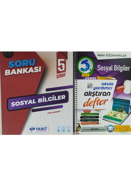 Yayınları 5. Sınıf Sosyal Bilgiler Alıştıran Defter+Yanıt Sosyal Bilgiler Soru Bankası