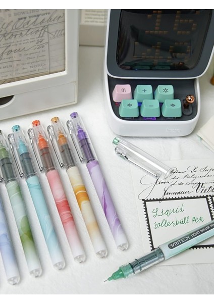 - Liquid Rollerball Pen 6 Renk Jel Kalem Seti - (0.5 Mm)