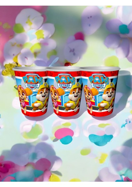8 Adet Paw Patrol Temalı Bardak - Doğum Günü Parti ve Eğlenceli Etkinlikler Için