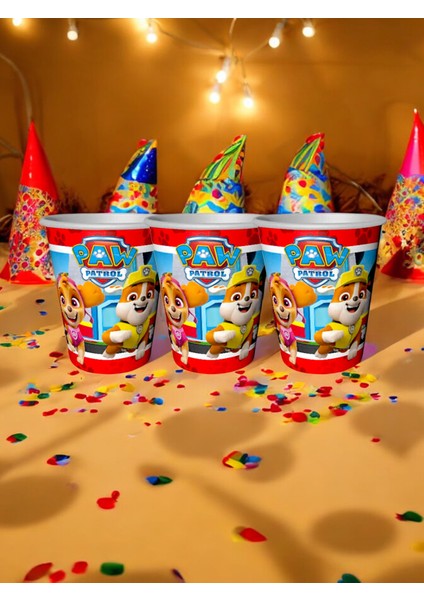 8 Adet Paw Patrol Temalı Bardak - Doğum Günü Parti ve Eğlenceli Etkinlikler Için modelleri