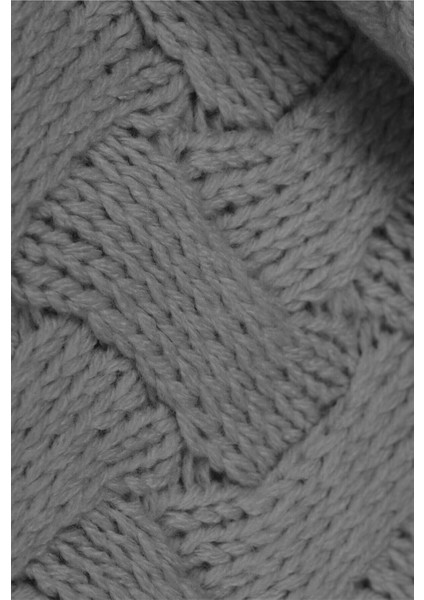 Yumuşak triko ponponlu gri battaniye, akrilik, dayanıklı ve şık tasarım fırsatları