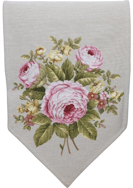 Belıeve Bıg Roses Jakarlı Dokuma Goblen Dekoratif Runner 30*150 Kemık