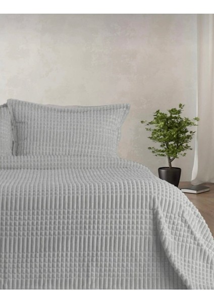Gri 2'li battaniye ve yatak örtüsü seti, şık ve kullanışlı, 150x220 cm