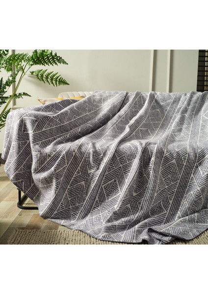 Yumuşak ve hafif tek kişilik pamuklu battaniye, 150x200, antrasit renk modelleri