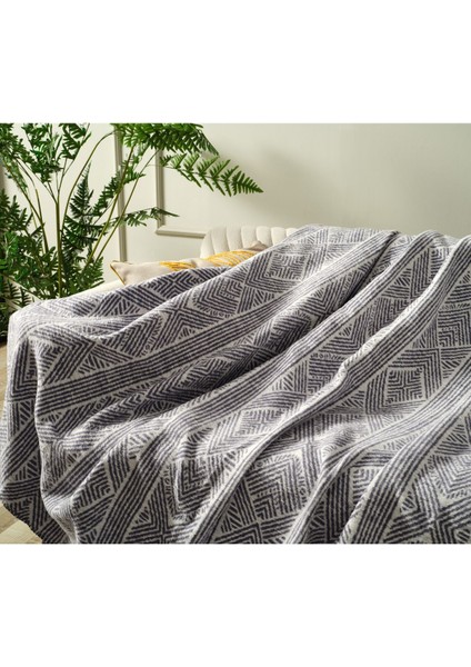Yumuşak ve hafif tek kişilik pamuklu battaniye, 150x200, antrasit renk fırsatları