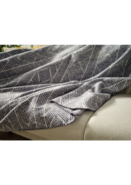 Yumuşak ve hafif tek kişilik pamuklu battaniye, 150x200, antrasit renk indirimleri