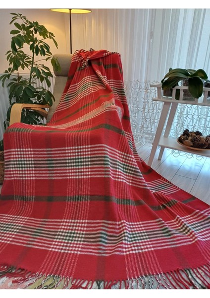 Kırmızı ve beyaz tek kişilik pamuklu battaniye, sevgi dolu hediye seçeneği