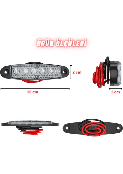LED Sinyal Lambası Parmak LED 12V-24V 6 Ledli Su Geçirmez Etek Lamba Dorse Kamyon Için 10 cm 10 Adet indirimleri