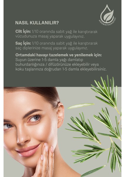 Biberiye Yağı Saf ve Doğal Uçucu Yağ (Rosemary Essential Oil) 10 ml fırsatları