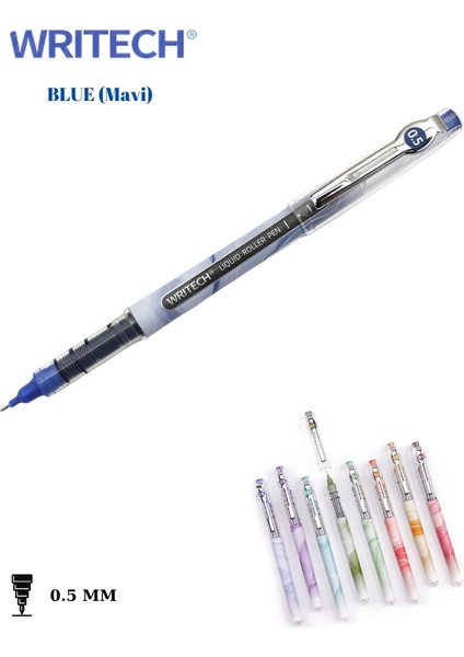 - Liquid Rollerball Pen 6 Renk Jel Kalem Seti - (0.5 Mm)