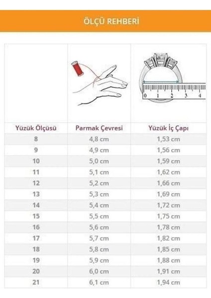 14 K White Gold Kaplama 925 Ayar Gümüş Baget Çerçeveli Yüzük