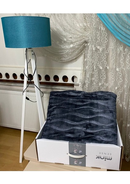 Vizon tek kişilik battaniye 160x220, antrasit yatak örtüsü, yumuşak ve şık tasarım