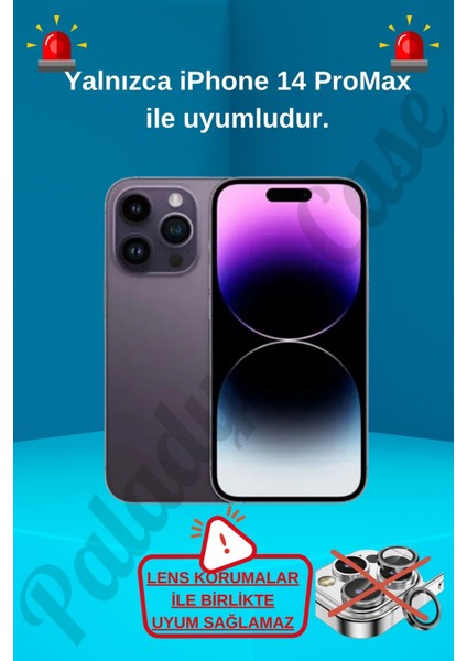 Paladyum Case iPhone 14 Promax Uyumlu Lens Korumalı Simli Kelebekli Çiçekli Kılıf