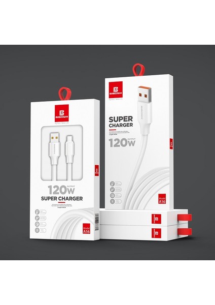 A16 120W Süper Hızlı Şarj Kablosu 100CM