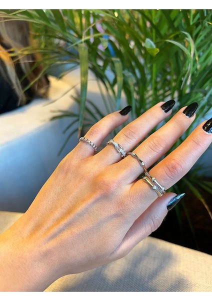 18 K Gold Kaplama 925 Ayar 2'li Kemik Yüzük • Ölçü Gerektirmez fırsatları