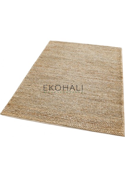 Choti Koleksiyonu Jüt ile Üretilen El Dokuma Sisal Kilim Duman Rengi modelleri