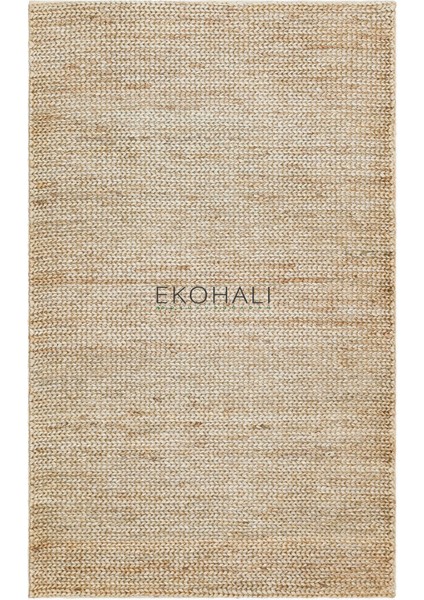 Choti Koleksiyonu Jüt ile Üretilen El Dokuma Sisal Kilim Duman Rengi