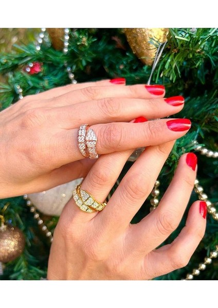 14 K Gold Kaplama 925 Ayar Gümüş Ayarlanabilir Yılan Yüzük fiyatları