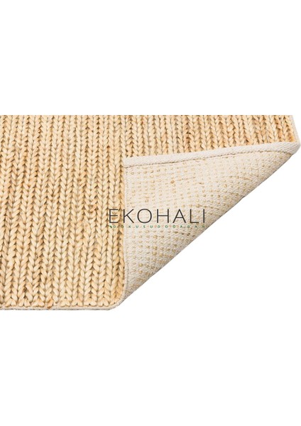 Choti Koleksiyonu Jüt ile Üretilen El Dokuma Sisal Kilim Krem indirimleri