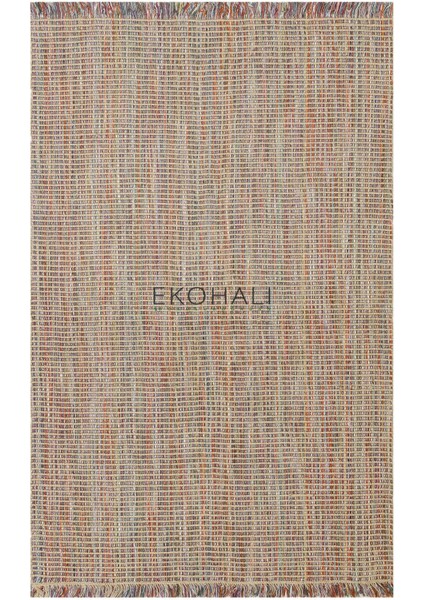 Doha Koleksiyonu Jüt ve Polyester Iplerle Dokunan Çift Taraflı Kullanıma Uygun Modern Kilim Renkli