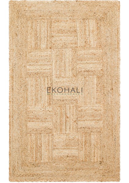 Echo Koleksiyonu Jüt ile Üretilen El Dokuma Sisal Kilim Natural ECH06