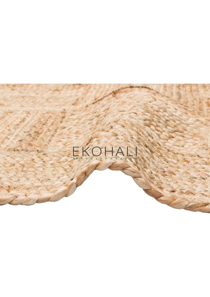 Echo Koleksiyonu Jüt ile Üretilen El Dokuma Sisal Kilim Natural ECH06