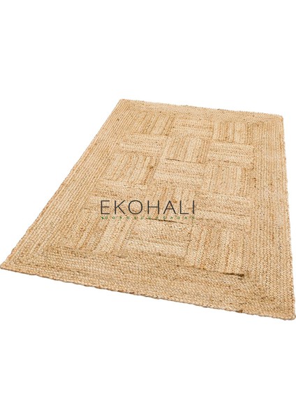 Echo Koleksiyonu Jüt ile Üretilen El Dokuma Sisal Kilim Natural ECH06