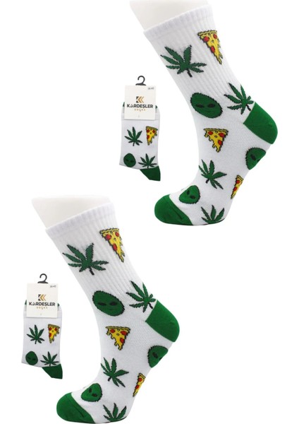 Unisex Desenli Renkli Çorap 2'li Set