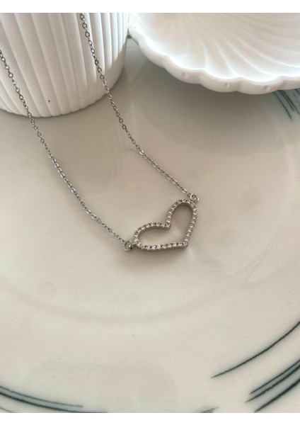 Simple Hearty Kolye Silver