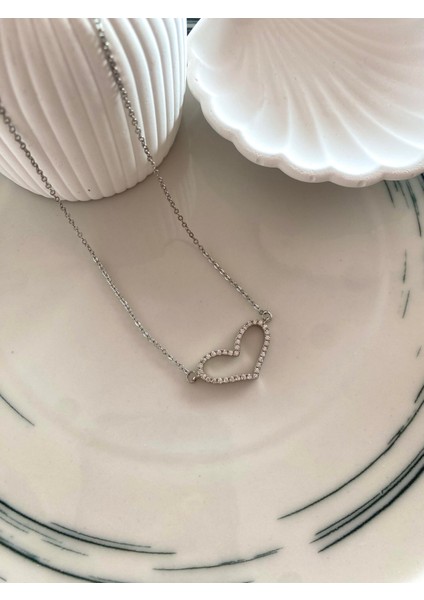 Simple Hearty Kolye Silver