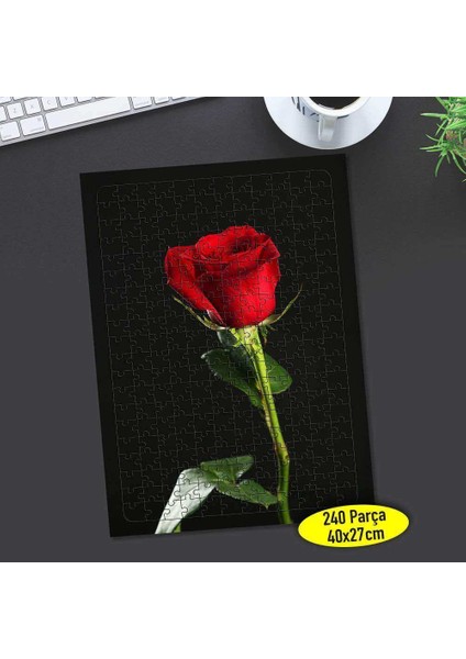 Kırmızı Dikenli Gül 240 Parça Puzzle YAPBOZ-83877241